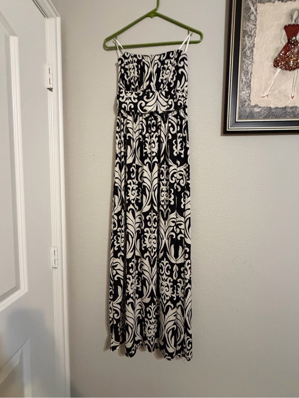 Black & White Strapless Maxi Dress